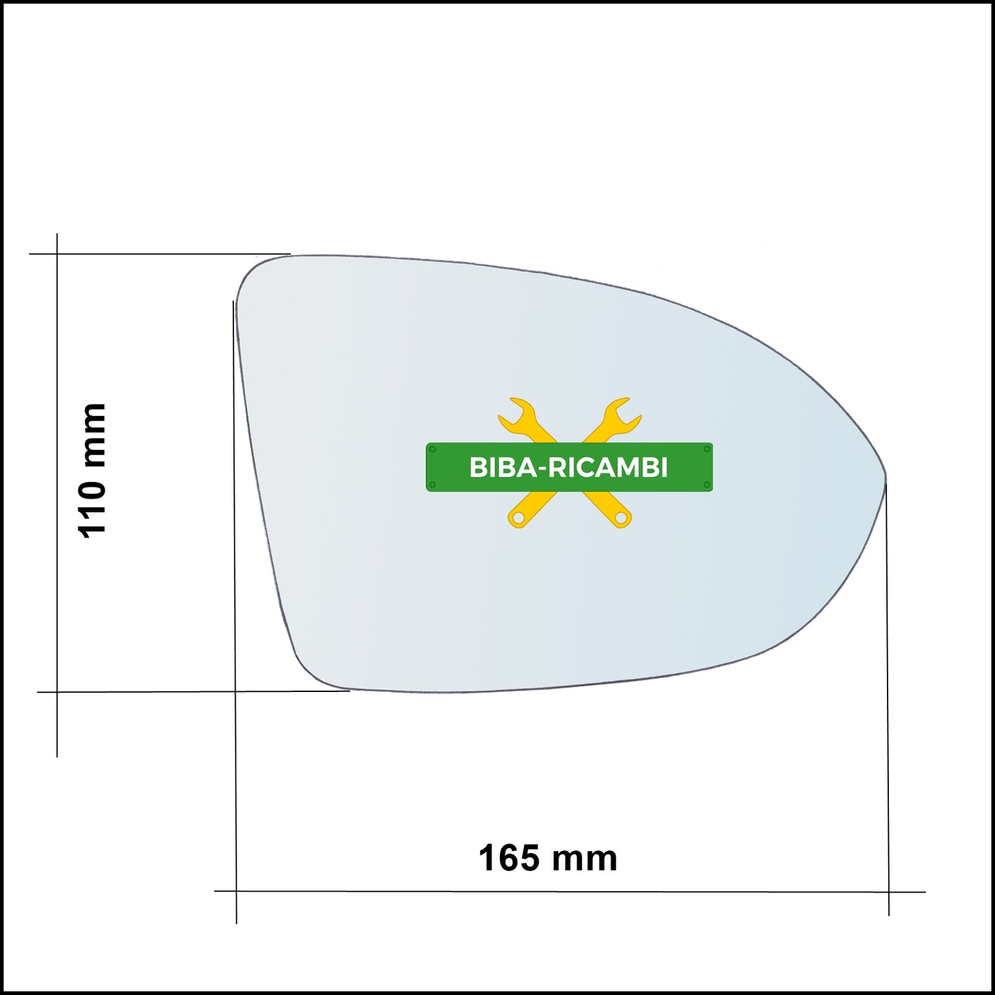 Vetro Specchio Retrovisore Cromato Asferico Lato Dx-Passeggero Per Volkswagen Passat VI (3G) dal 2014&gt;