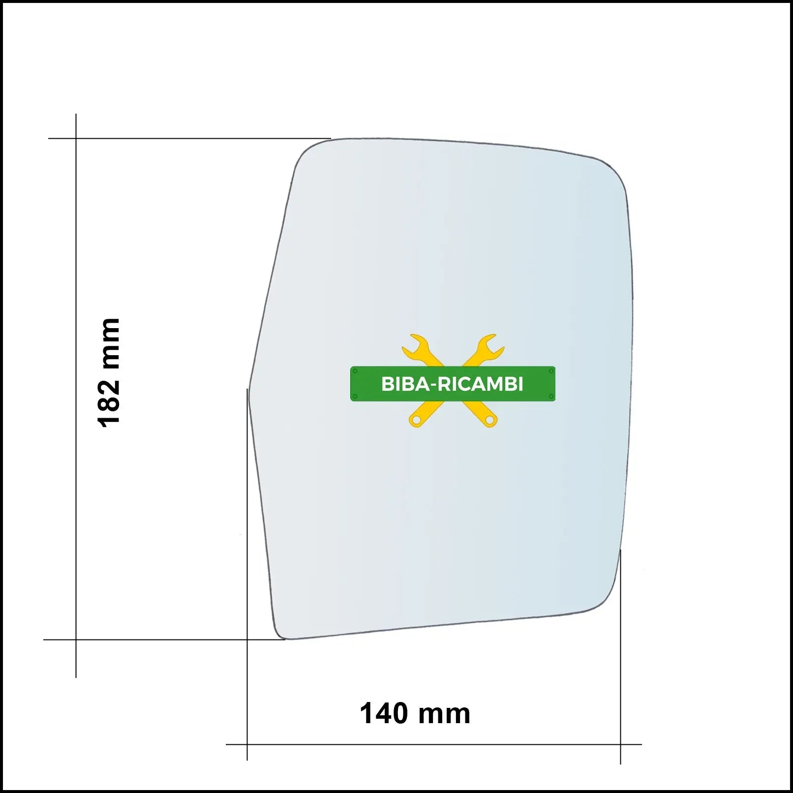 Vetro Specchio Retrovisore Asferico Lato Sx-Guidatore Per Nissan Patrol GR IV (Y60, GR) dal 1986-1994 BIBA-RICAMBI