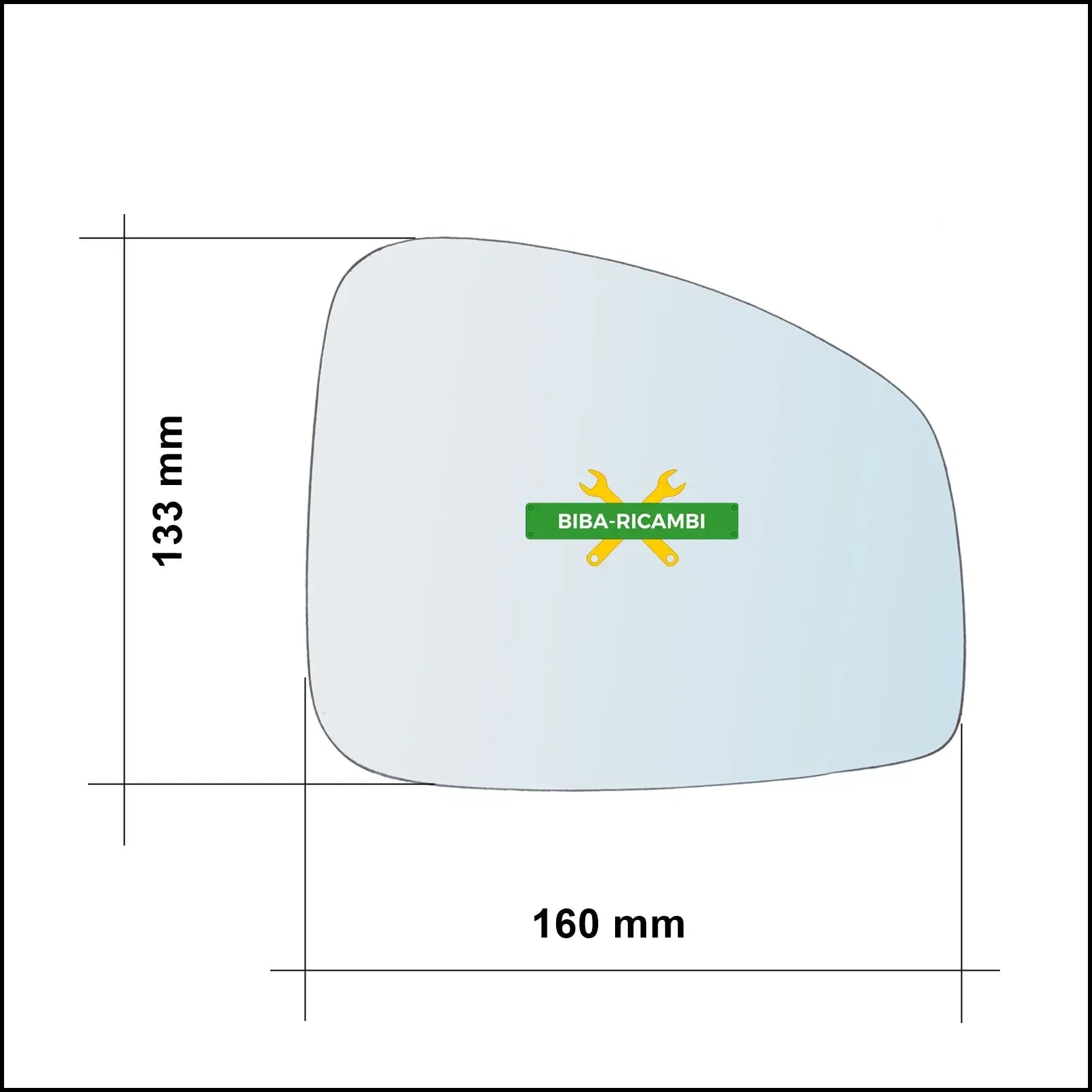 Vetro Specchio Retrovisore Lato Dx-Passeggero Per Renault Grand Scenic III (JZ0/1) dal 2009&gt; BIBA-RICAMBI