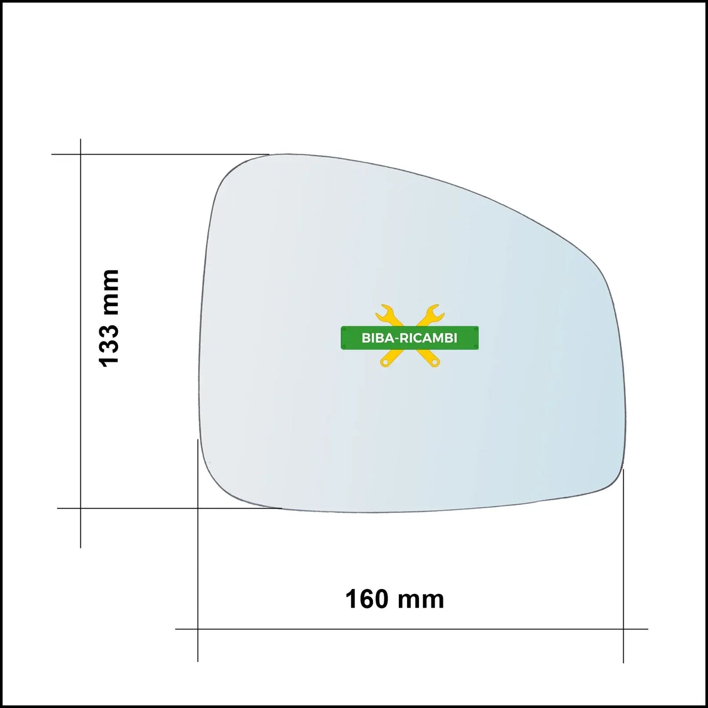 Vetro Specchio Retrovisore Asferico Lato Sx-Guidatore Per Renault Grand Scenic III (JZ0/1) dal 2009&gt; BIBA-RICAMBI