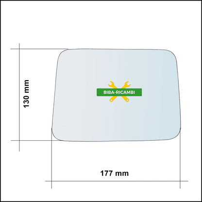 Vetro Specchio Retrovisore Asferico Lato Dx-Passeggero Per Suzuki Samurai (SJ) solo dal 1988-1991 BIBA-RICAMBI