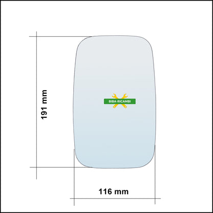 Vetro Specchio Retrovisore Lato Sx-Guidatore Per Opel Frontera A (U92) dal 1992-1998