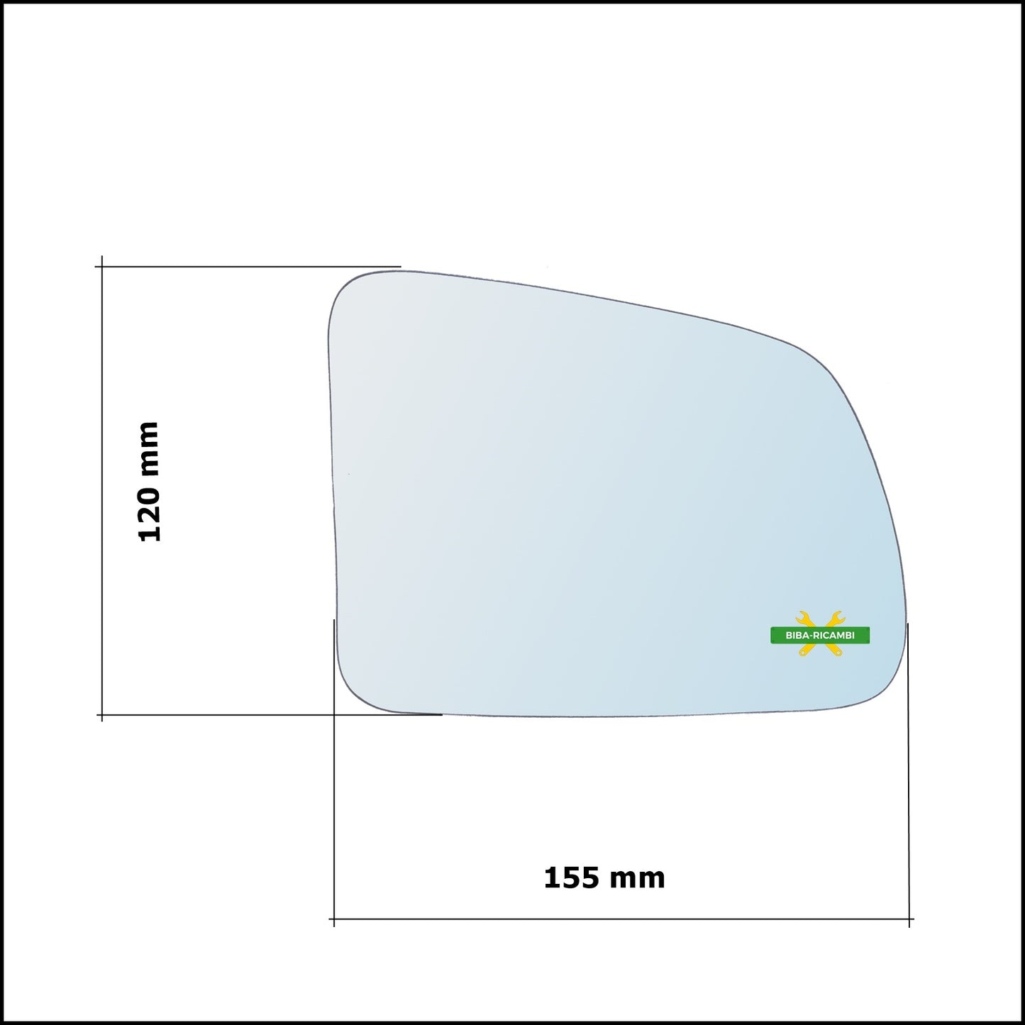 Vetro Specchio Retrovisore Cromato Asferico Lato Sx-Guidatore Per Suzuki Vitara I (TA) solo dal 1988-1993