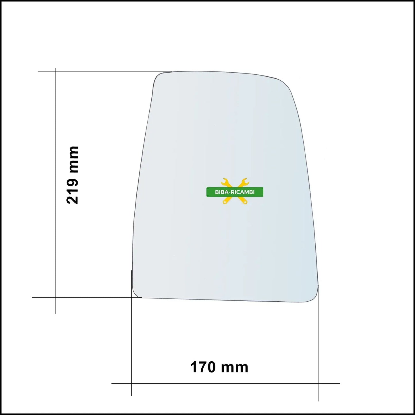 Vetro Specchio Superiore Retrovisore Cromato Lato Sx-Guidatore Per Ford Transit IV dal 2013&gt; BIBA-RICAMBI