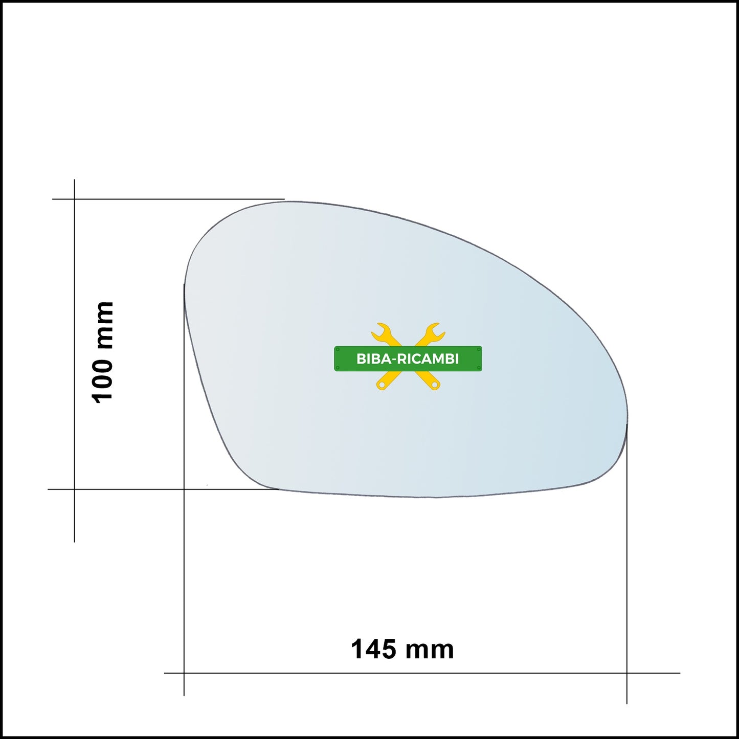 Vetro Specchio Retrovisore Cromato Asferico Lato Sx-Guidatore Per Seat Cordoba II (6L2) dal 2002-2009