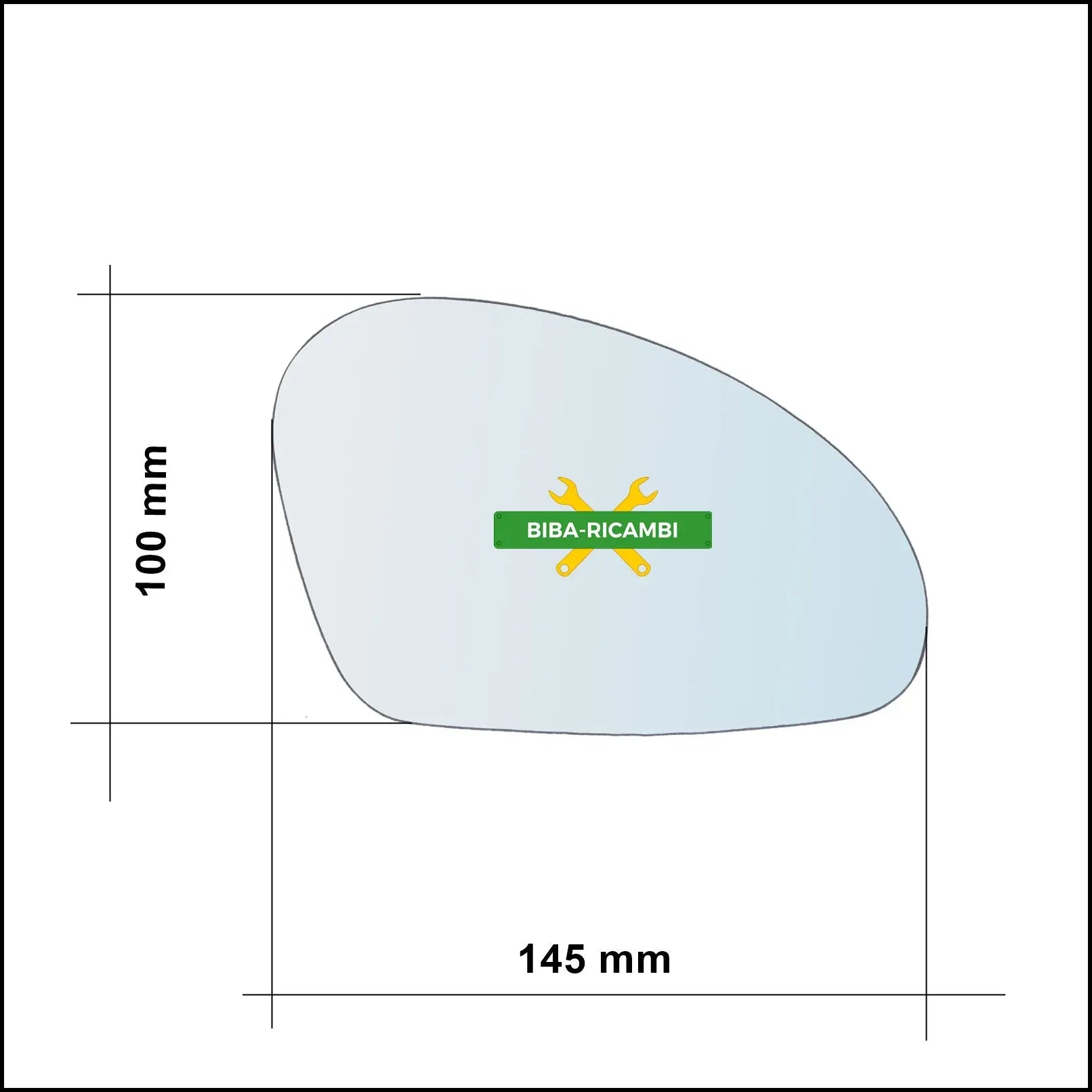 Vetro Specchio Retrovisore Cromato Asferico Lato Dx-Passeggero Per Seat Toledo III (5P2) dal 2004-2009 BIBA-RICAMBI