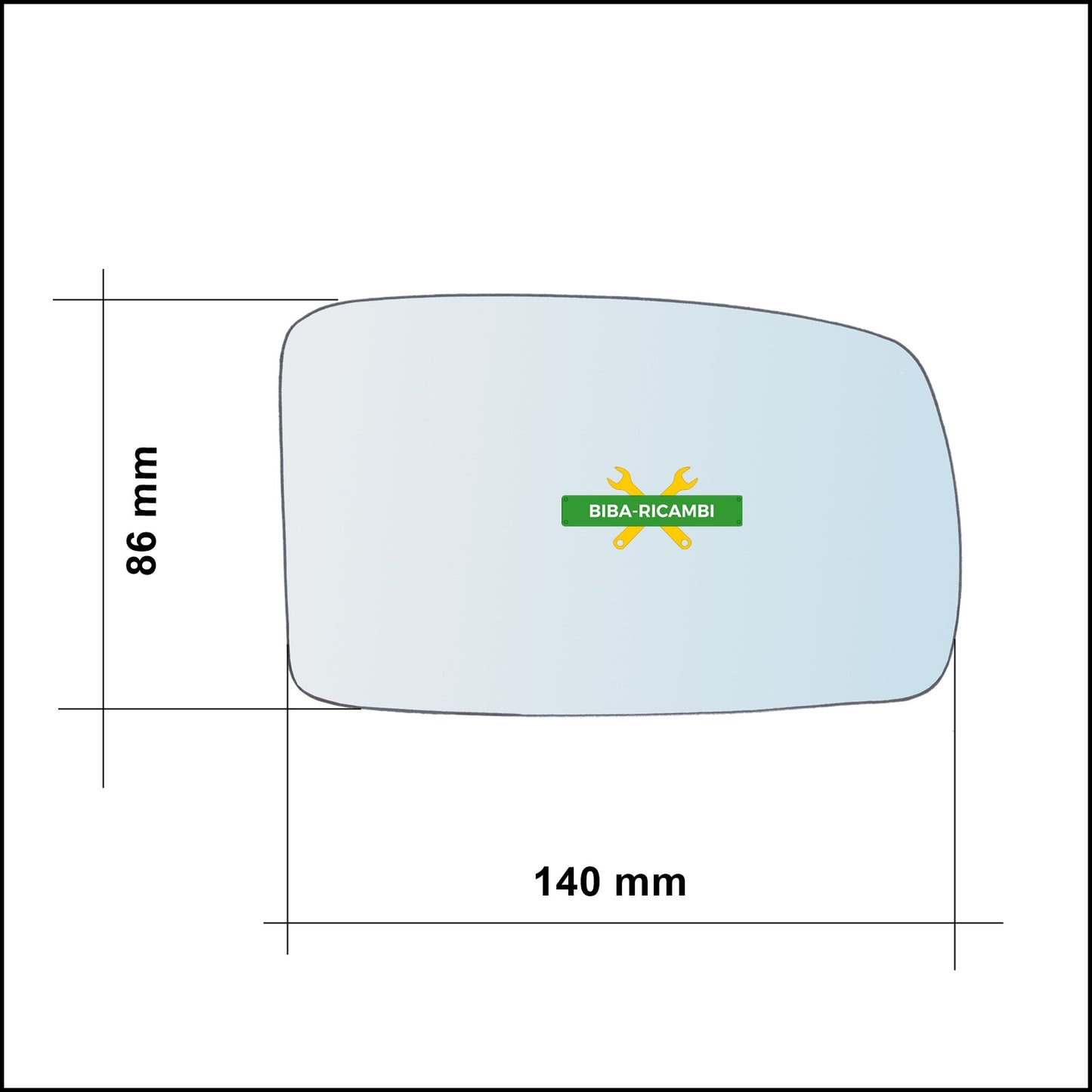 Vetro Specchio Retrovisore Cromato Asferico Lato Sx-Guidatore Per Fiat Panda II (169) solo dal 2003-2008