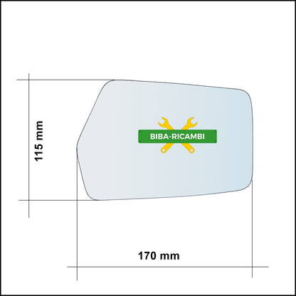 Aspherical Chrome Rear View Mirror Glass Left Driver Side For Skoda Favorit (781) from 1989-1994