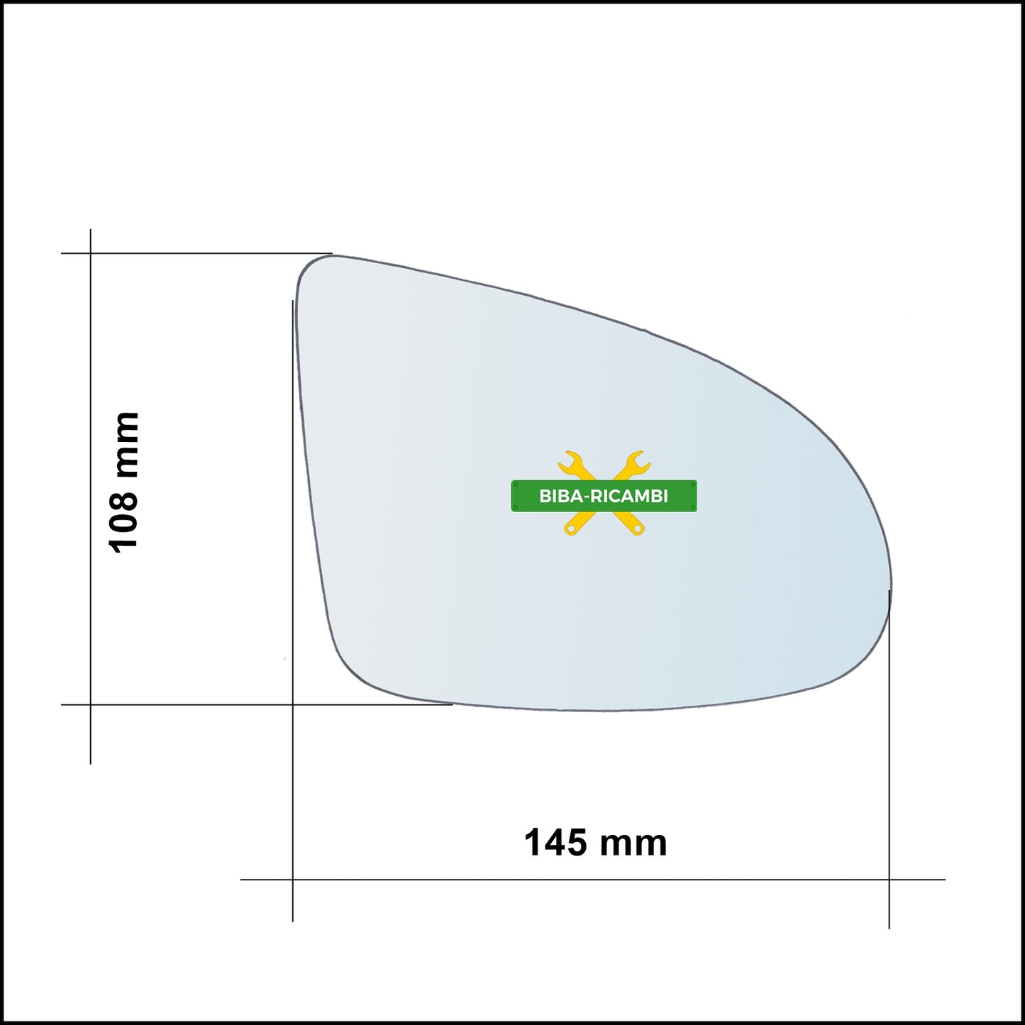 Vetro Specchio Retrovisore Cromato Asferico Lato Sx-Guidatore Per Audi A2 (8Z0) dal 2000-2005