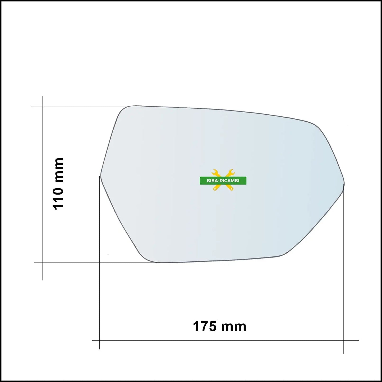 Vetro Specchio Retrovisore Cromato Asferico Lato Dx-Passeggero Per Seat Leon IV (KL) dal 2019&gt; BIBA-RICAMBI