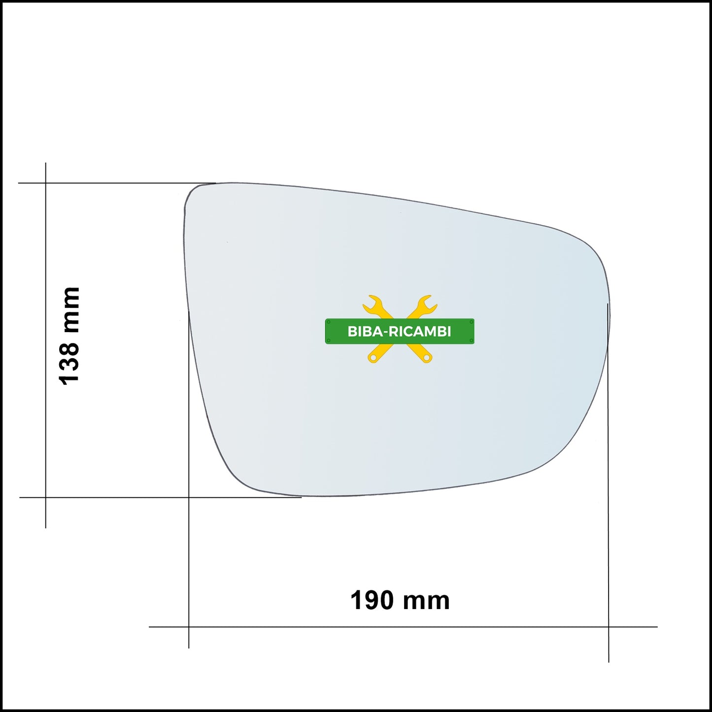 Vetro Specchio Retrovisore Cromato Asferico Lato Sx-Guidatore Per Kia Carens IV dal 2013&gt;