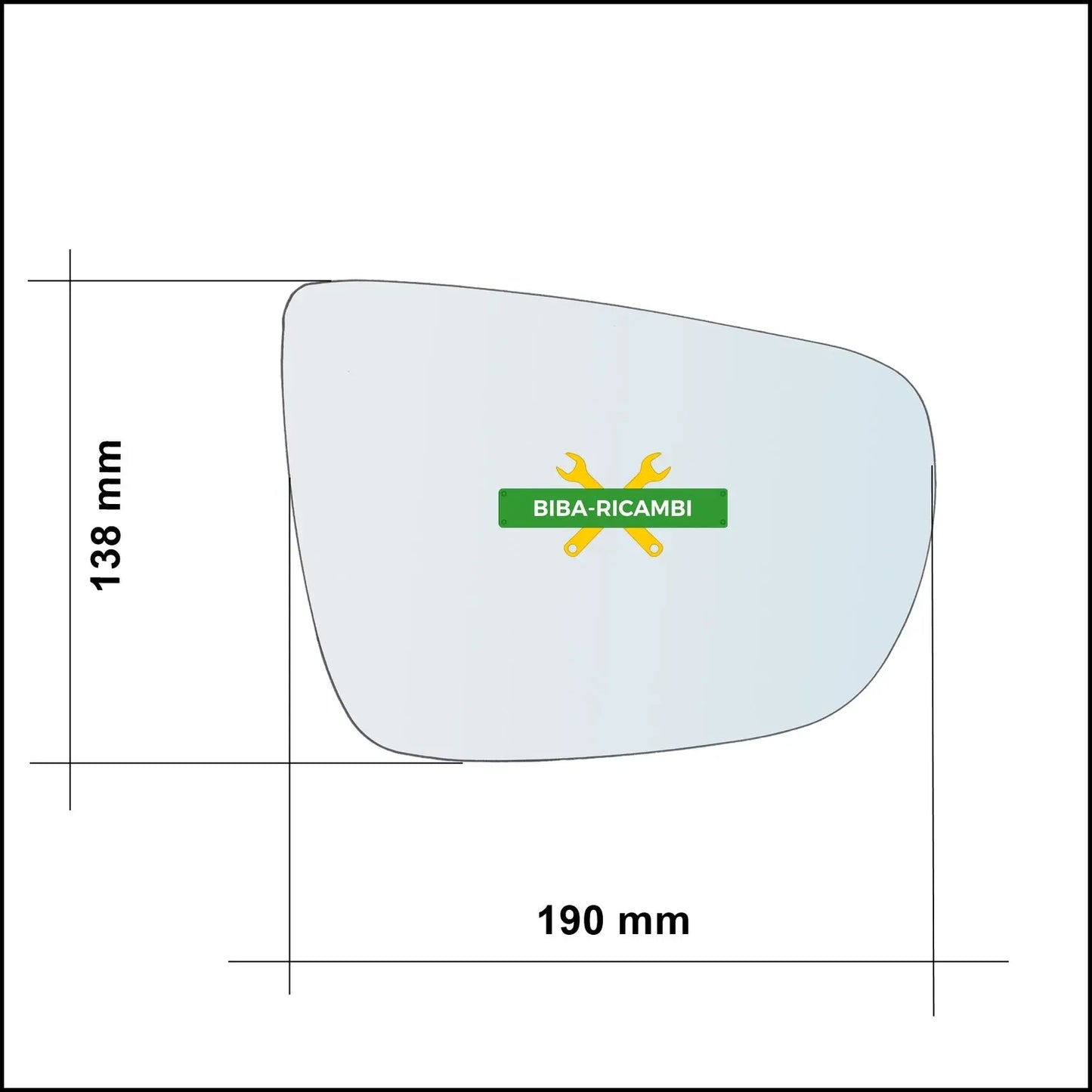 Piastra Specchio Retrovisore Termica Asferica Lato Sx-Guidatore Per Kia Carens IV dal 2013&gt; BIBA-RICAMBI