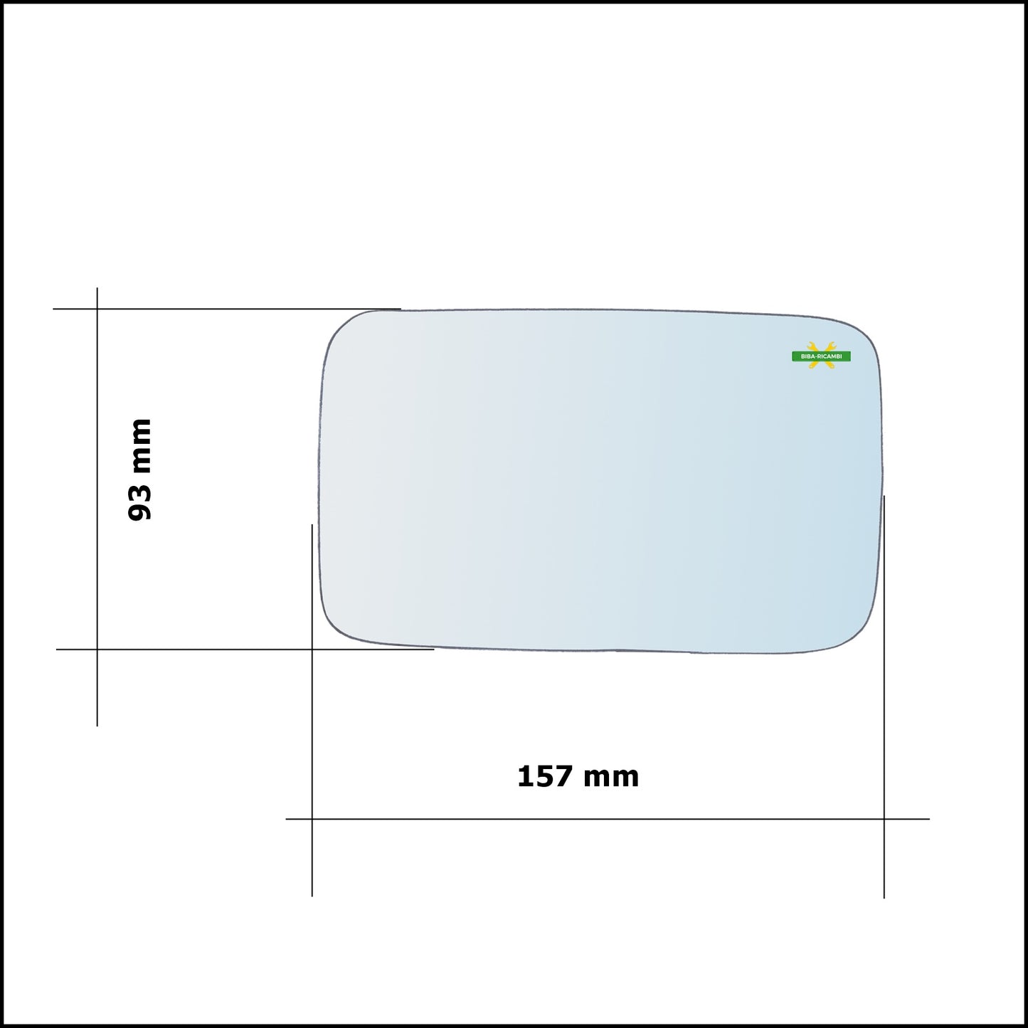 Vetro Specchio Retrovisore Cromato Asferico Lato Dx-Passeggero Per Volkswagen Polo (86C) dal 1981-1994