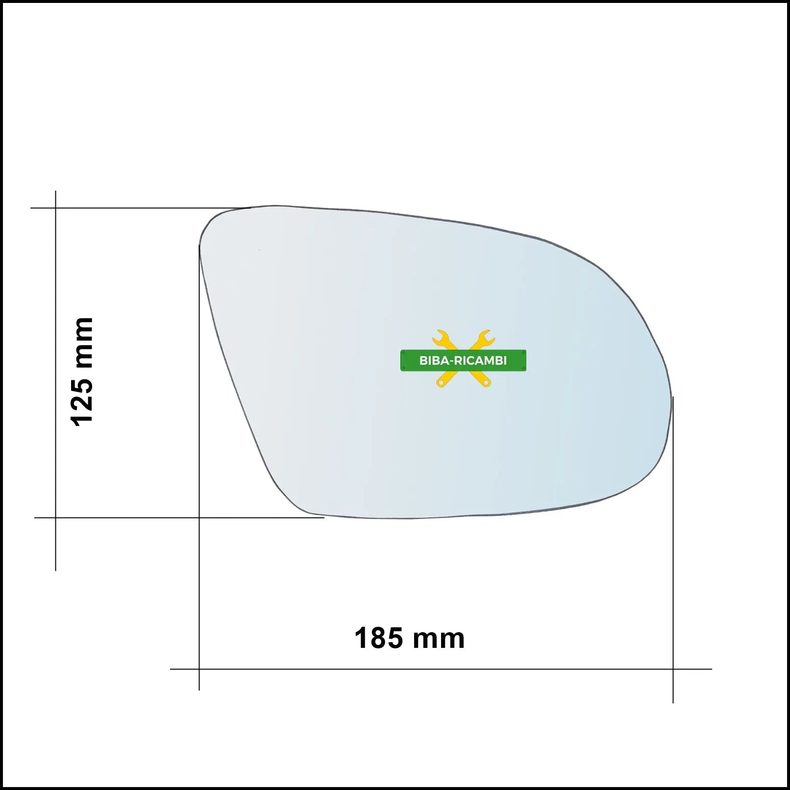 Vetro Specchio Retrovisore Cromato Lato Dx-Passeggero Per Audi A8 III (4H2) solo dal 2014-2018 BIBA-RICAMBI