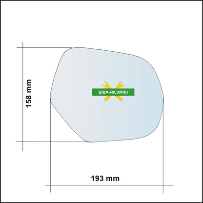 Piastra Specchio Retrovisore Asferica Lato Dx-Passeggero Per Mitsubishi L200 dal 2019&gt; BIBA-RICAMBI
