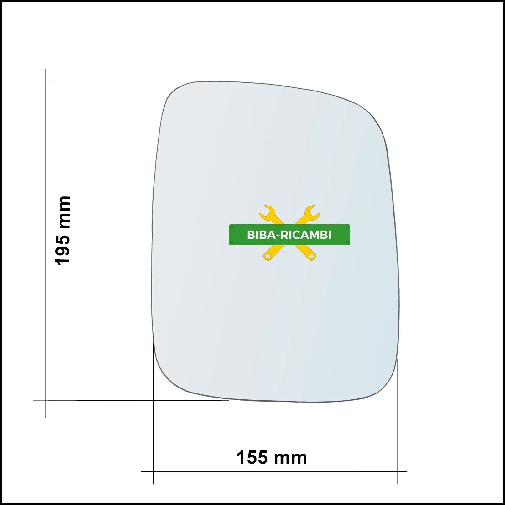 Vetro Specchio Retrovisore Lato Dx-Passeggero Per Volkswagen Transporter T4 dal 1990-2003 BIBA-RICAMBI