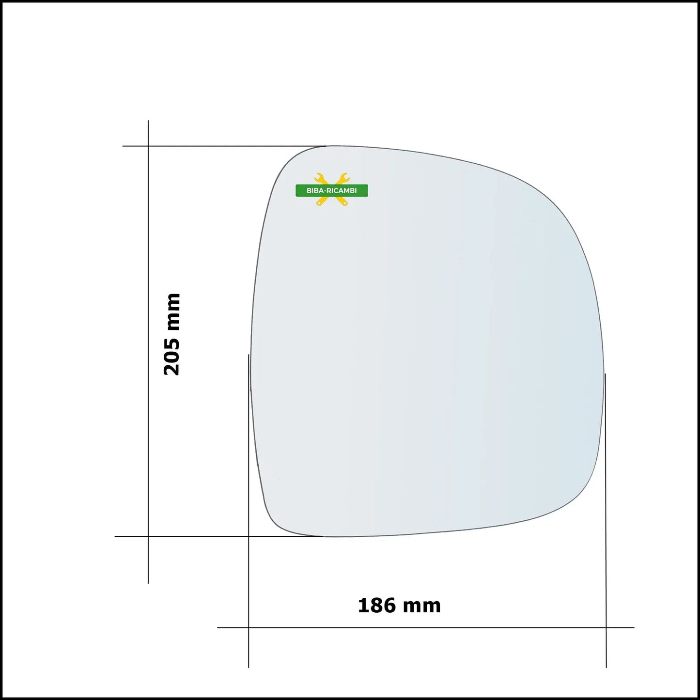 V. Piastra Specchio Retrovisore Asferica Termica Lato Sx-Guidatore Per Mercedes Vito II (W639) dal 2003-2011 BIBA-RICAMBI