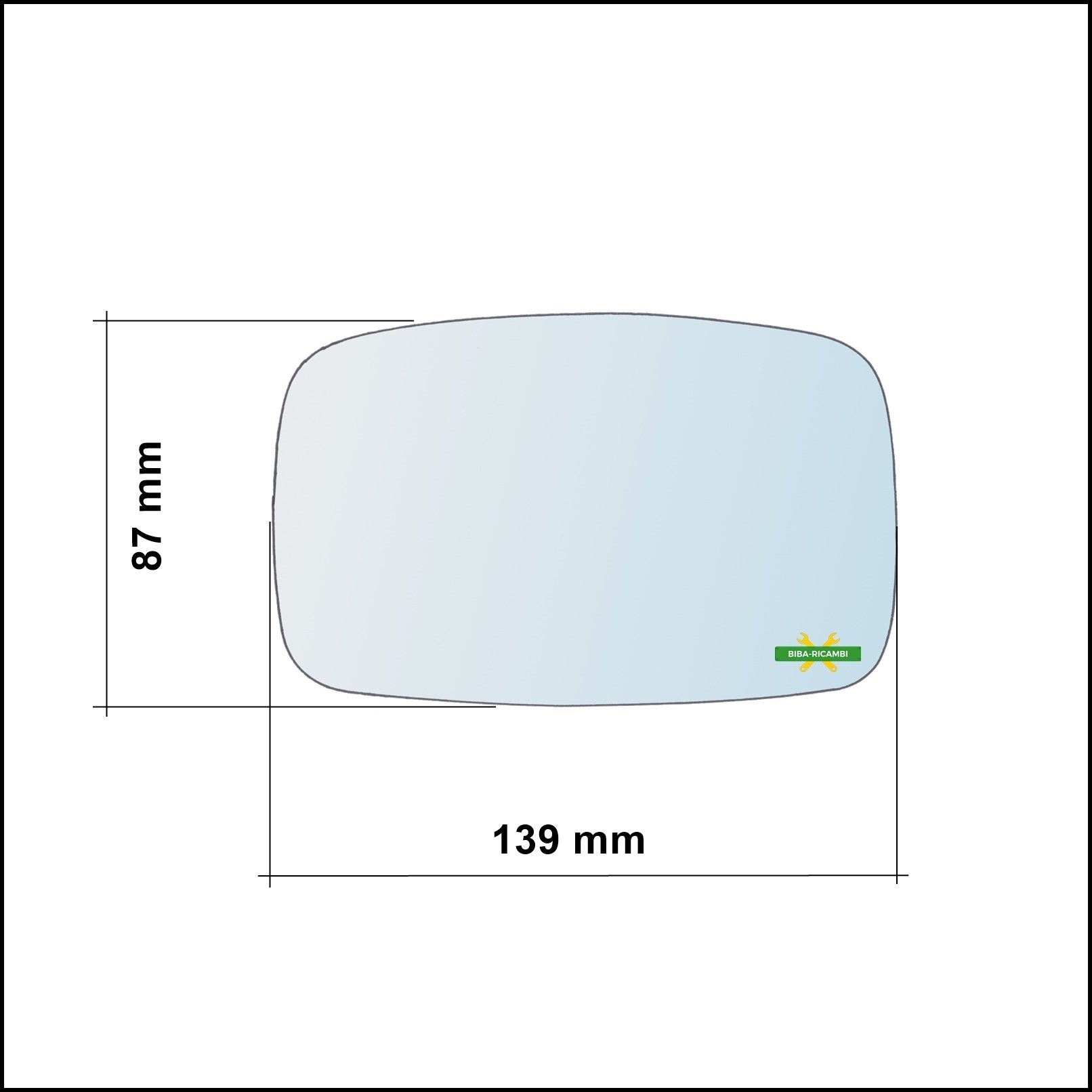 Vetro Specchio Retrovisore Cromato Lato Dx-Passeggero Per Ford Puma (EC) dal 1997-2002 BIBA-RICAMBI