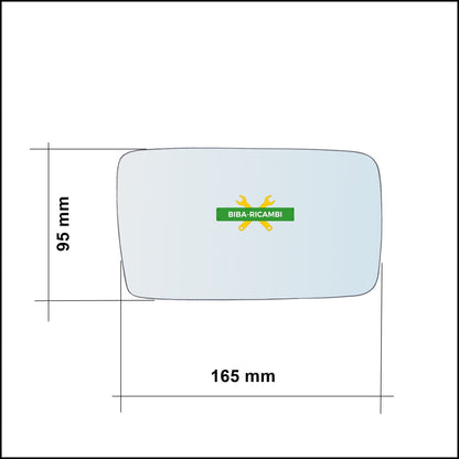 Vetro Specchio Retrovisore Cromato Lato Sx-Guidatore Per Seat Ibiza II (6K1) dal 1994-1999 BIBA-RICAMBI