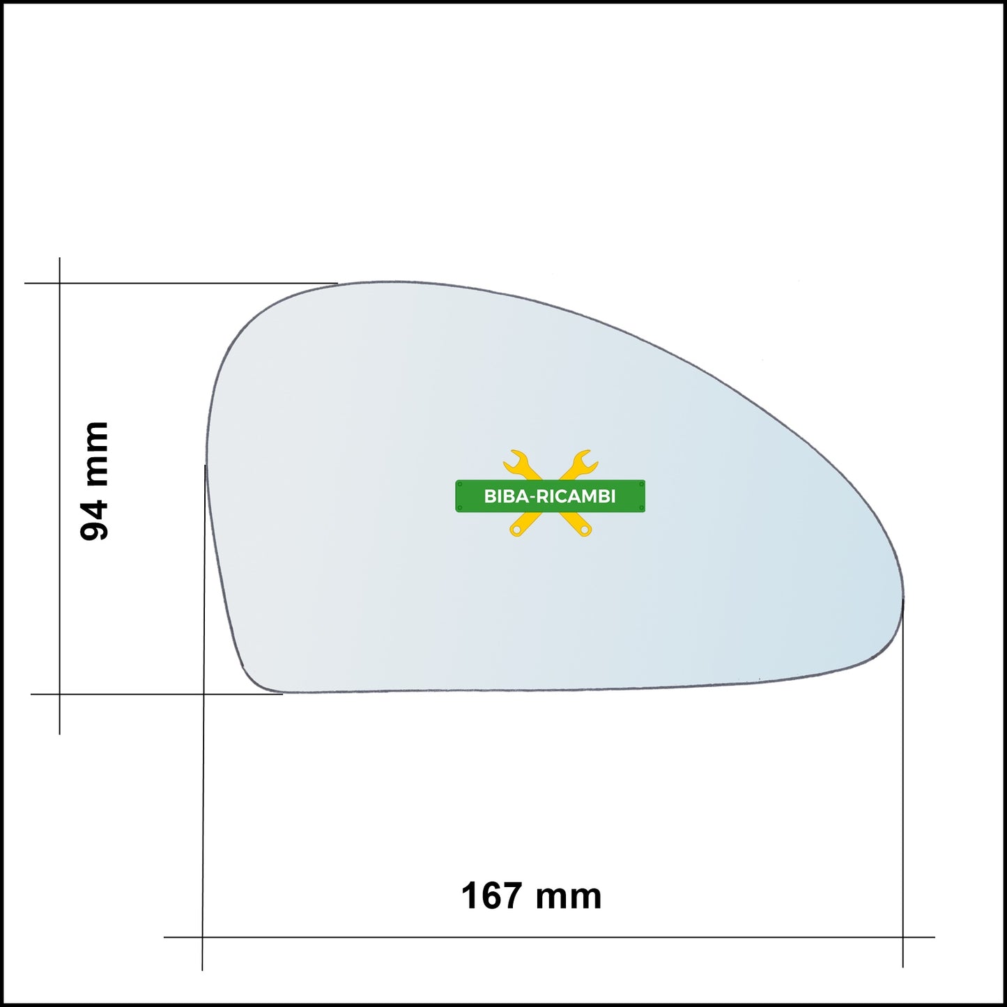 Vetro Specchio Retrovisore Cromato Lato Dx-Passeggero Per Ford Cougar (EC) dal 1998-2001