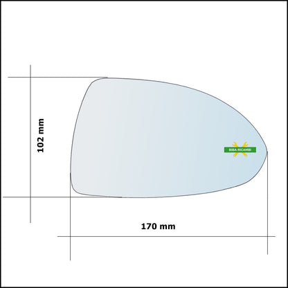 V. Piastra Specchio Retrovisore Lato DX-Passeggero art.P303-R BIBA-RICAMBI