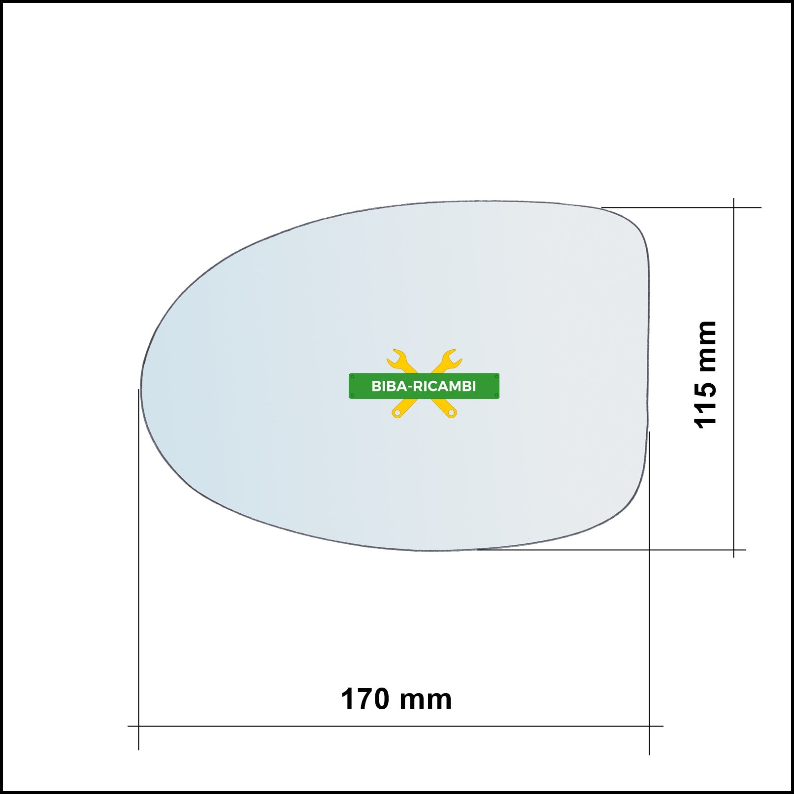 Vetro Specchio Retrovisore Cromato Lato Sx-Guidatore Per Renault Twingo I (C06) solo dal 1993-2007 BIBA-RICAMBI