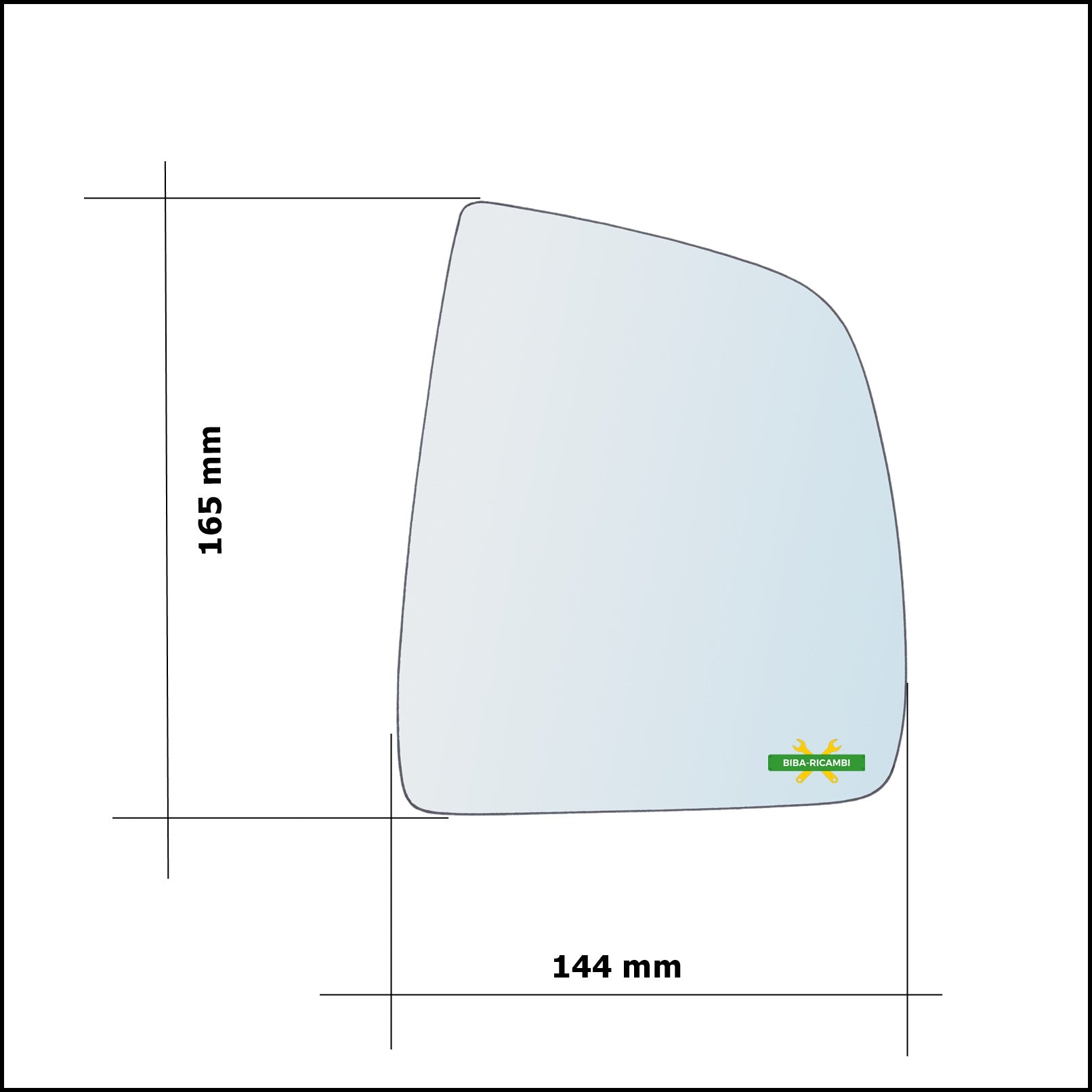 V. Piastra Specchio Superiore Retrovisore Termica Lato Dx-Passeggero Per Fiat Doblo II (263) dal 2009&gt; BIBA-RICAMBI