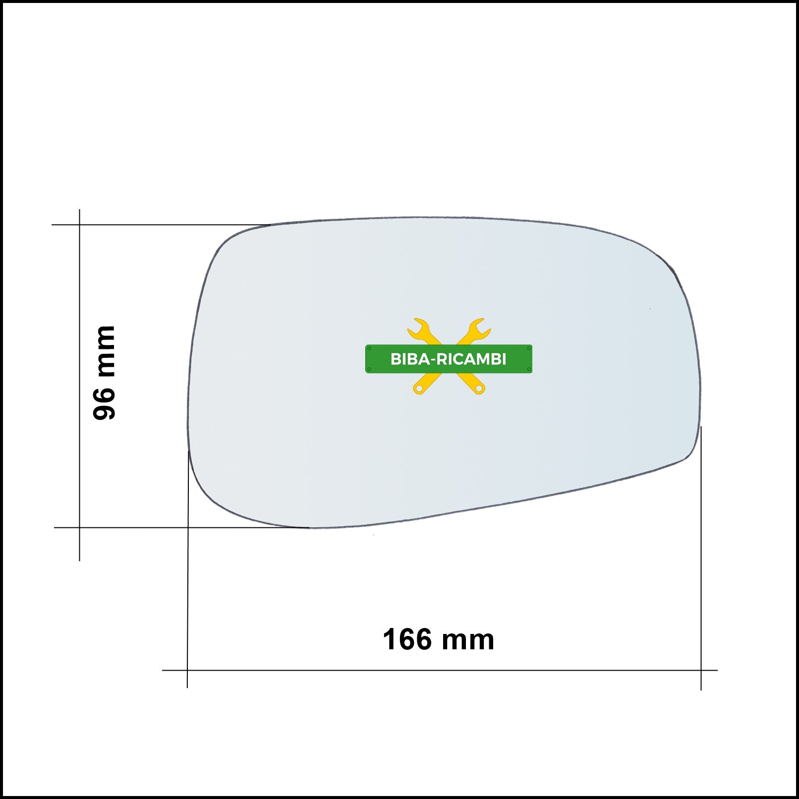 Vetro Specchio Retrovisore Lato Dx-Passeggero Per Volvo V70 II (285) solo dal 2003-2008 BIBA-RICAMBI