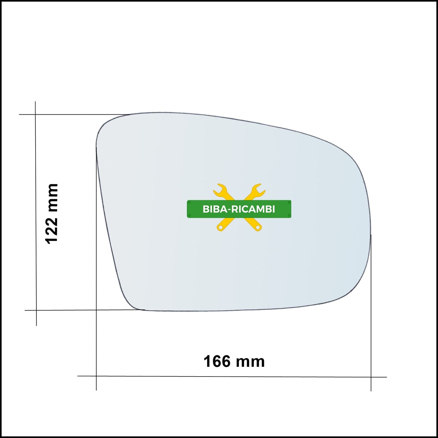 Vetro Specchio Retrovisore Asferico Lato Sx-Guidatore Per Mercedes GLK (X204) solo dal 2008-2010 BIBA-RICAMBI