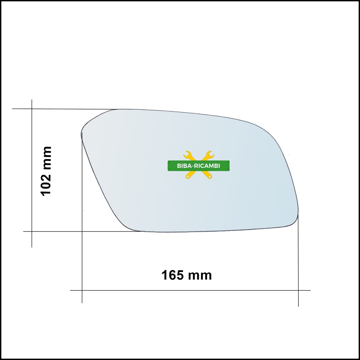 Vetro Specchio Retrovisore Asferico Lato Sx-Guidatore Per Citroen XM II (Y4) dal 1994-2000 BIBA-RICAMBI