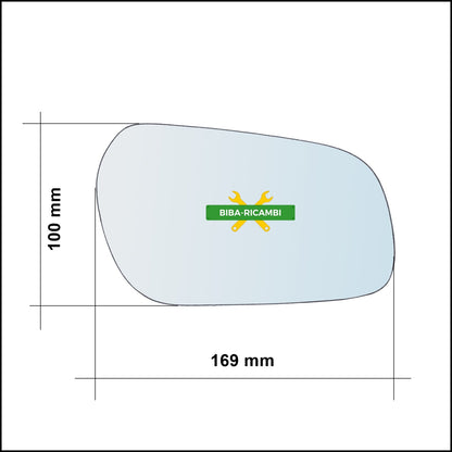 Vetro Specchio Retrovisore Lato Dx-Passeggero Per Citroen Xsara (N) dal 1997-2005 BIBA-RICAMBI