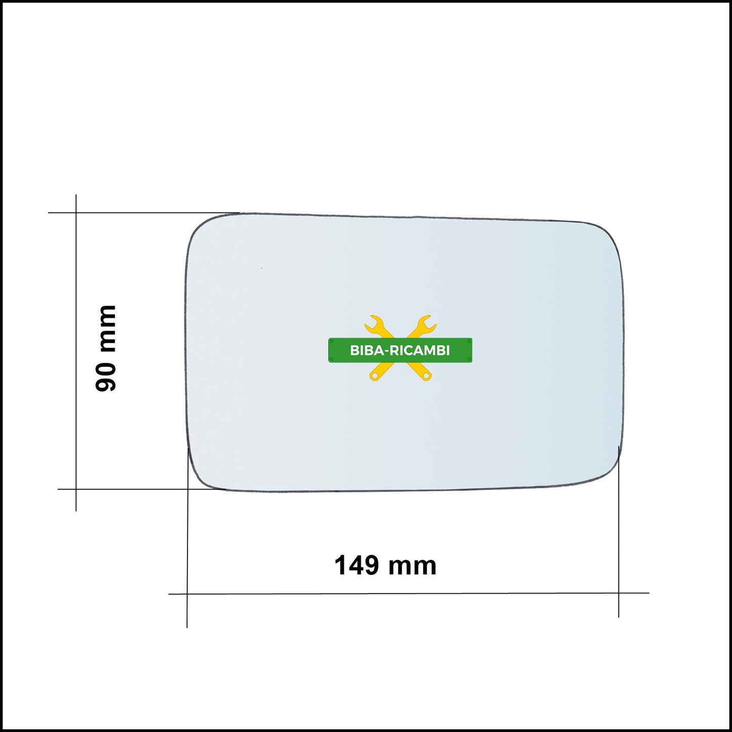 Vetro Specchio Retrovisore Asferico Lato Sx-Guidatore Per Fiat Regata (138) dal 1987-1990 BIBA-RICAMBI