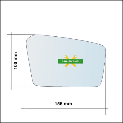 Vetro Specchio Retrovisore Lato Dx-Passeggero Per Peugeot 205 I (741A/C) dal 1983-1987 BIBA-RICAMBI