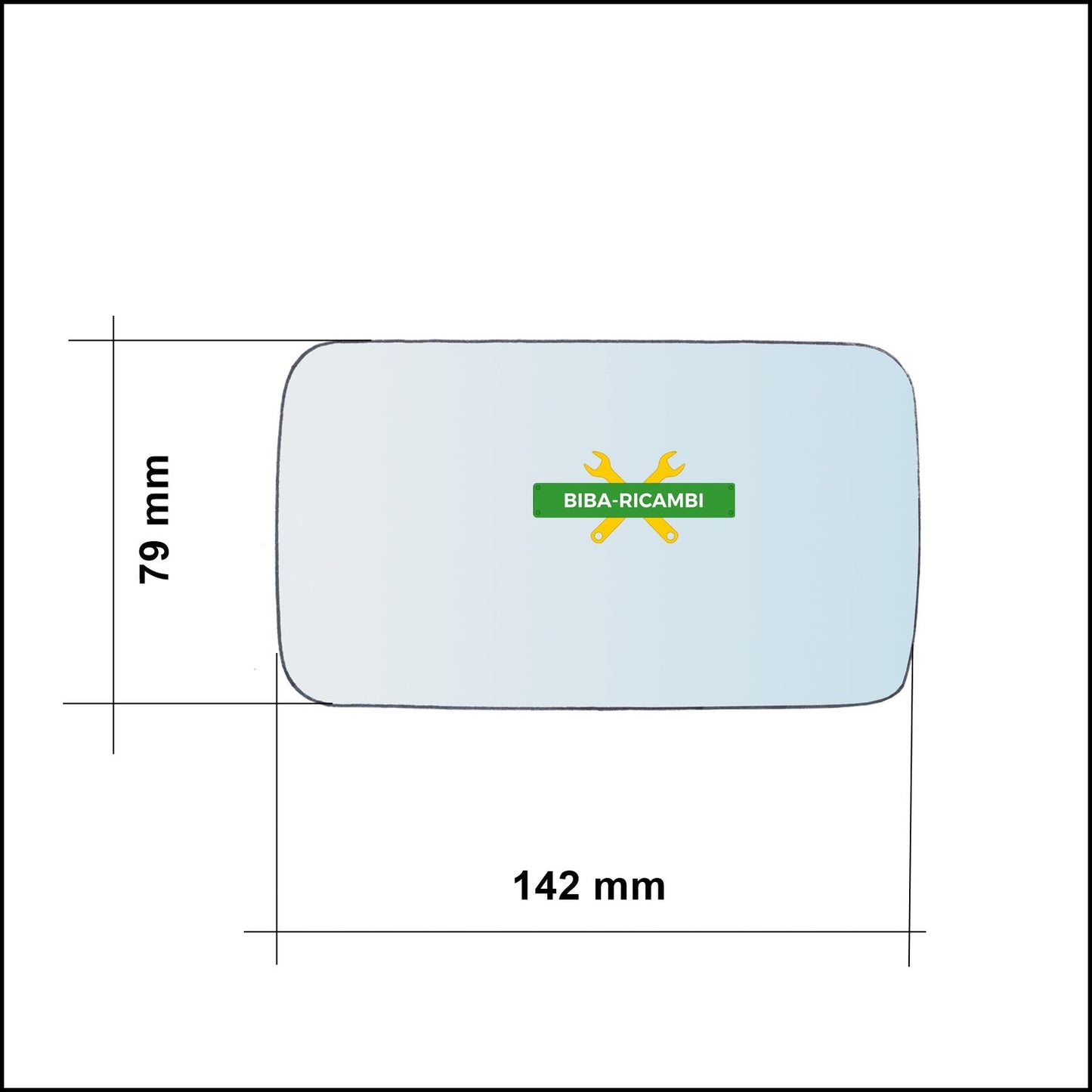 Vetro Specchio Retrovisore Asferico Lato Dx-Passeggero Per Fiat Uno (146) solo dal 1983-1995 BIBA-RICAMBI