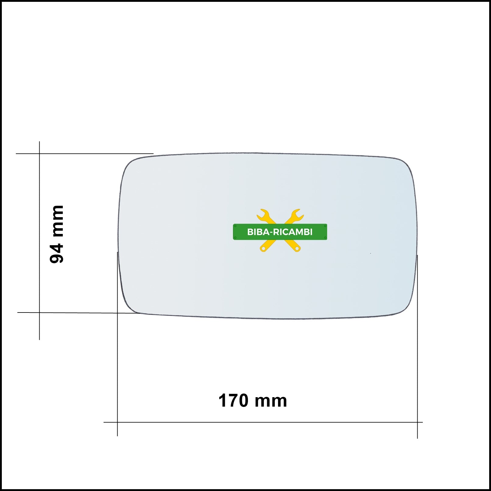 Vetro Specchio Retrovisore Lato Dx-Passeggero Per Ford Escort dal 1990-1994 BIBA-RICAMBI