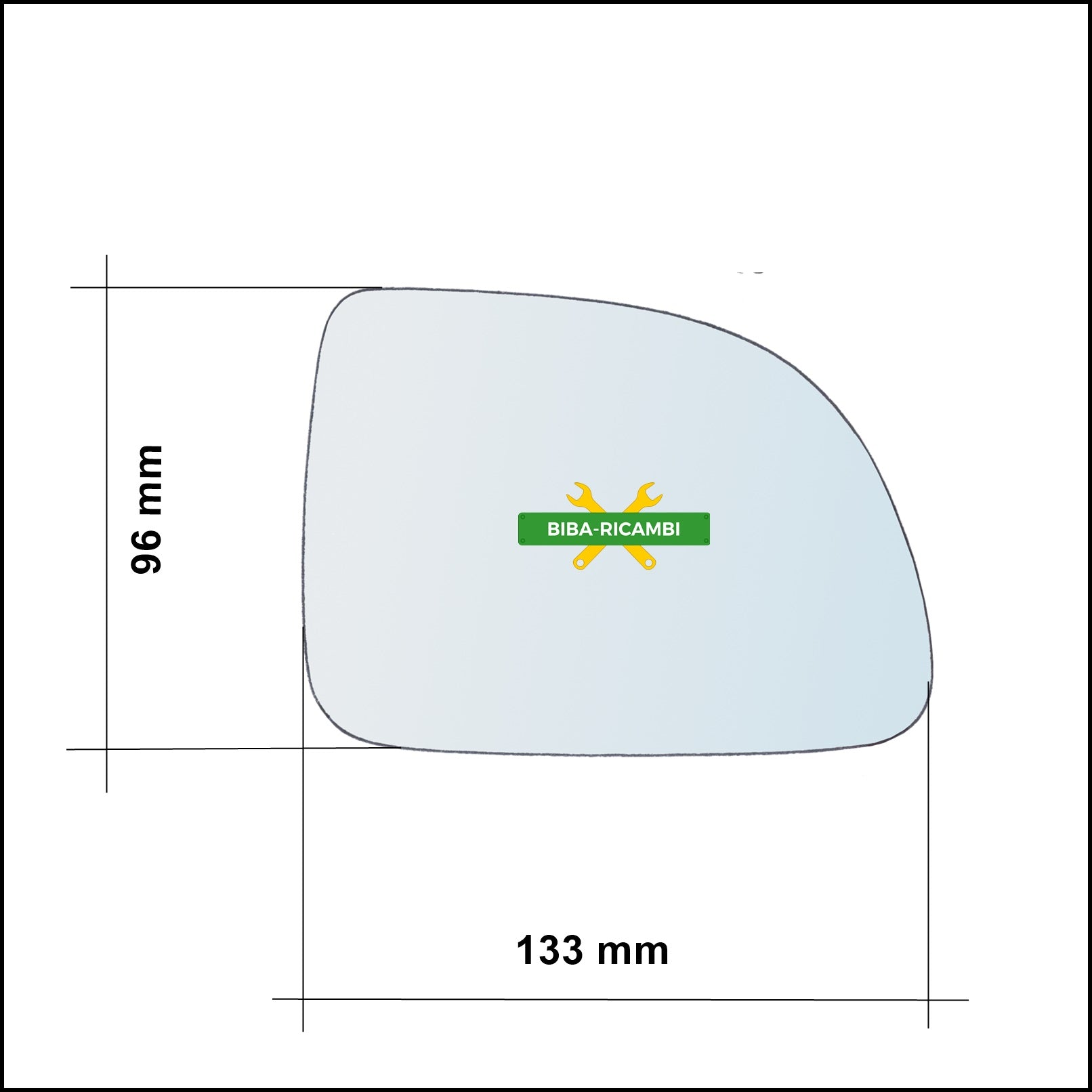 Vetro Specchio Retrovisore Lato Dx-Passeggero Per Renault Clio I (B/C) dal 1990-1998 BIBA-RICAMBI