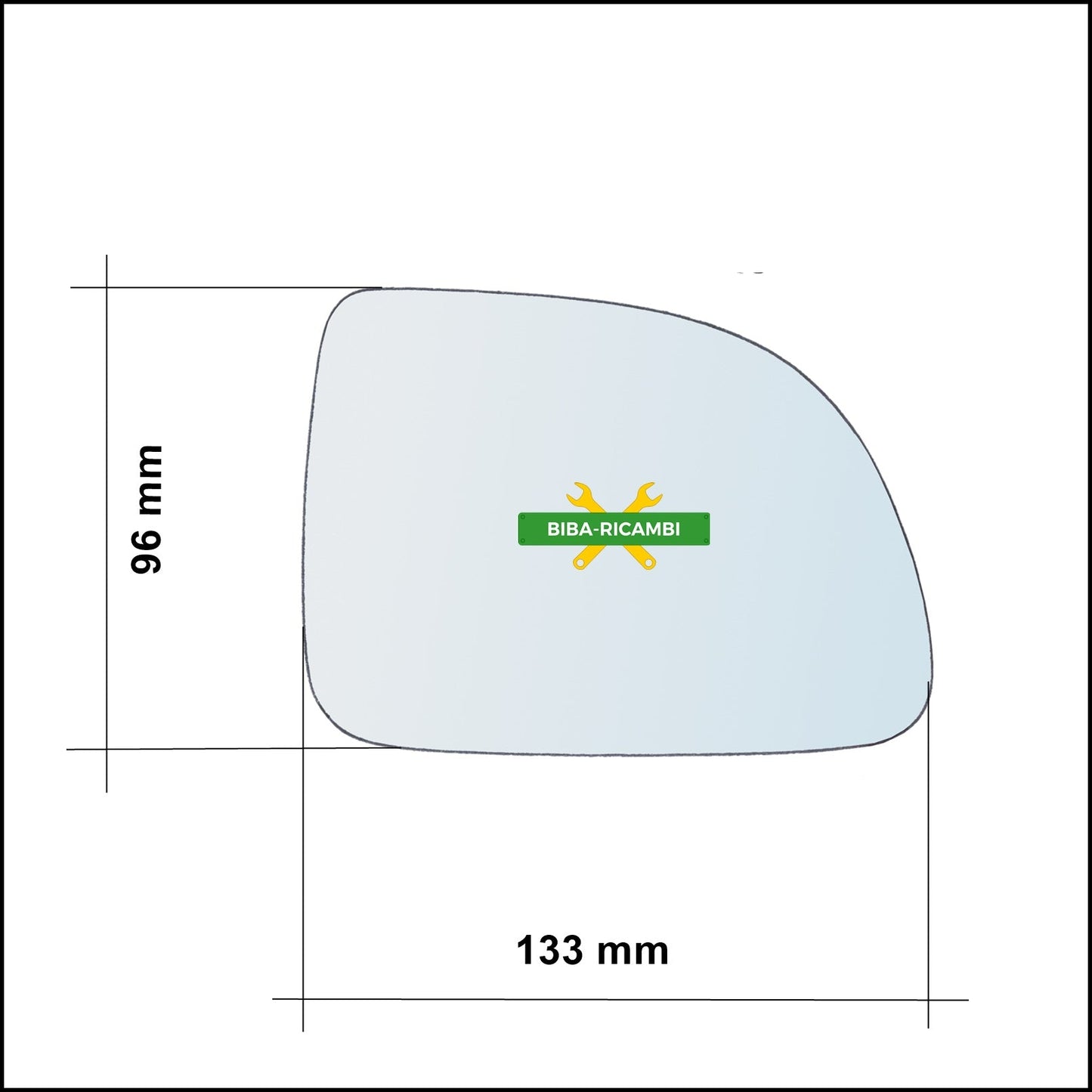 Vetro Specchio Retrovisore Lato Sx-Guidatore Per Renault Clio I (B/C) dal 1990-1998 BIBA-RICAMBI