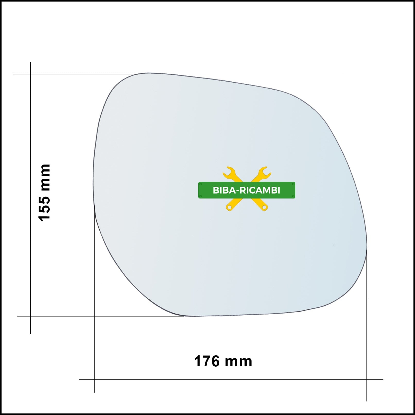 Piastra Specchio Retrovisore Termica Lato Sx-Guidatore Per Peugeot 4008 dal 2012&gt; BIBA-RICAMBI