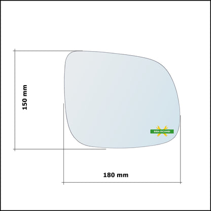 Vetro Specchio Retrovisore Cromato Lato Dx-Passeggero Per Audi Q7 I (4LB) dal 2006-2016