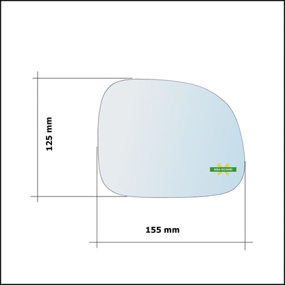 V. Piastra Specchio Retrovisore Termica Lato Sx-Guidatore (specchio piu grande) BIBA-RICAMBI