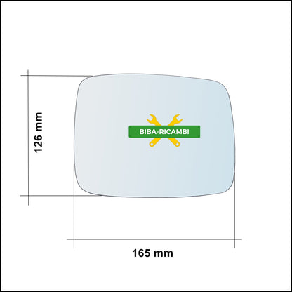 Vetro Specchio Retrovisore Asferico Lato Dx-Passeggero (solo dal 2001-2006) BIBA-RICAMBI