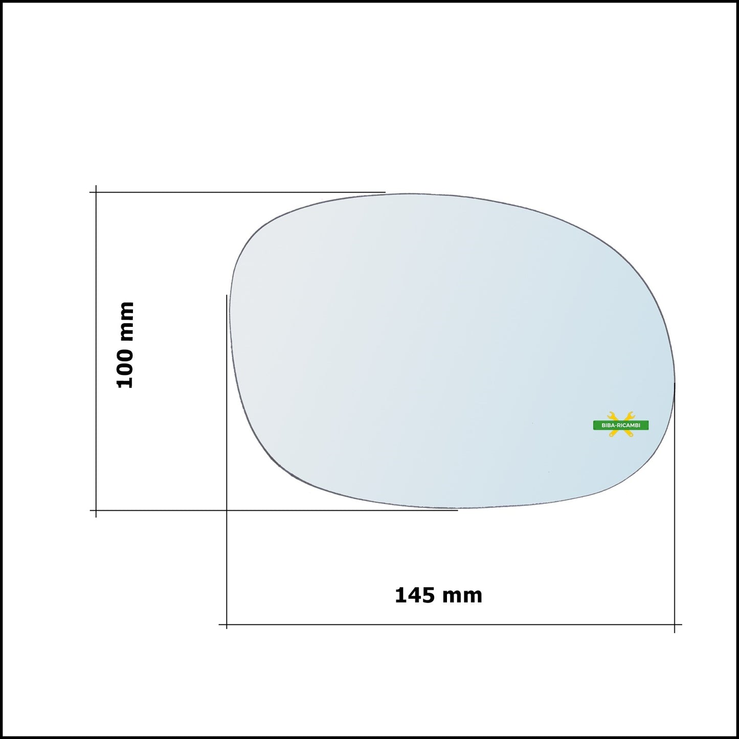 Vetro Specchio Retrovisore Cromato Asferico Lato Sx-Guidatore Per Citroen C3 I (FC) dal 2002&gt;