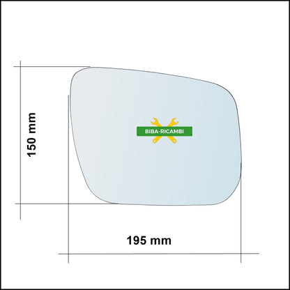 Vetro Specchio Retrovisore Lato SX Compatibile Per GRAND VITARA II (JT) dal 2009> BIBA-RICAMBI