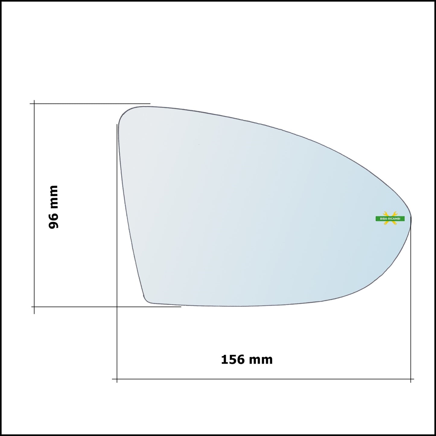 Vetro Specchio Retrovisore Cromato Asferico Lato Dx-Passeggero Per Volkswagen Golf Sportsvan (AM1) dal 2014&gt;