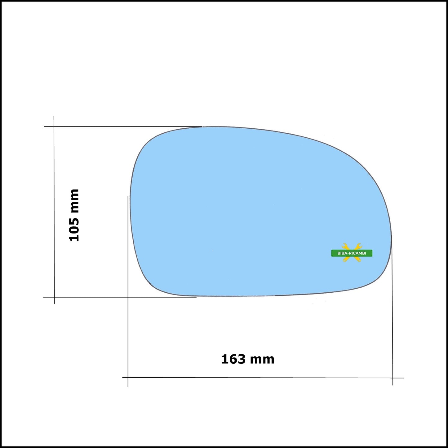 Vetro Specchio Retrovisore Blue Asferico Lato Dx-Passeggero Per Peugeot 406 dal 1995-2005