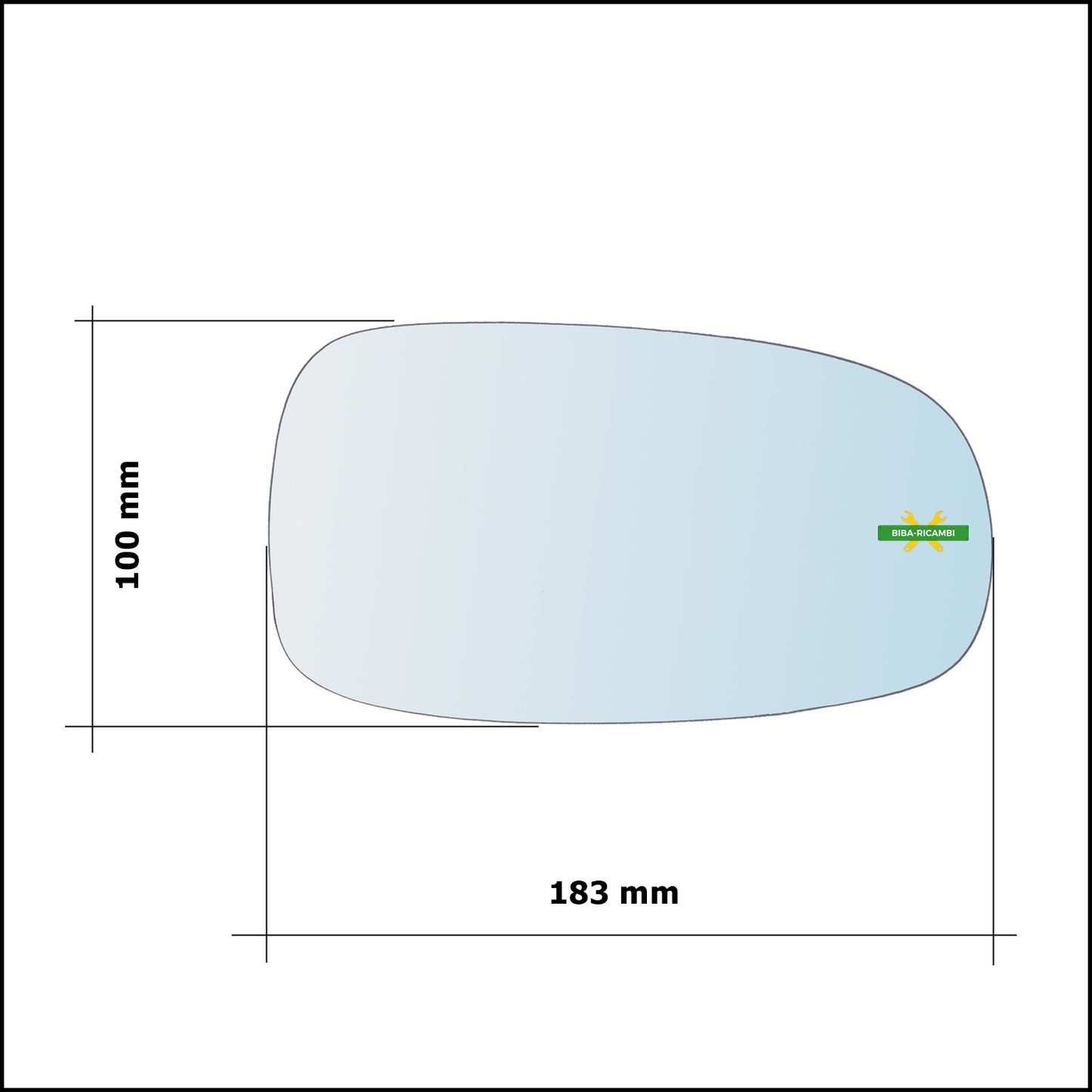 Vetro Specchio Retrovisore Cromato Asferico Lato Sx-Guidatore Per Saab 9-5 I (YS3E) solo dal 2002-2009