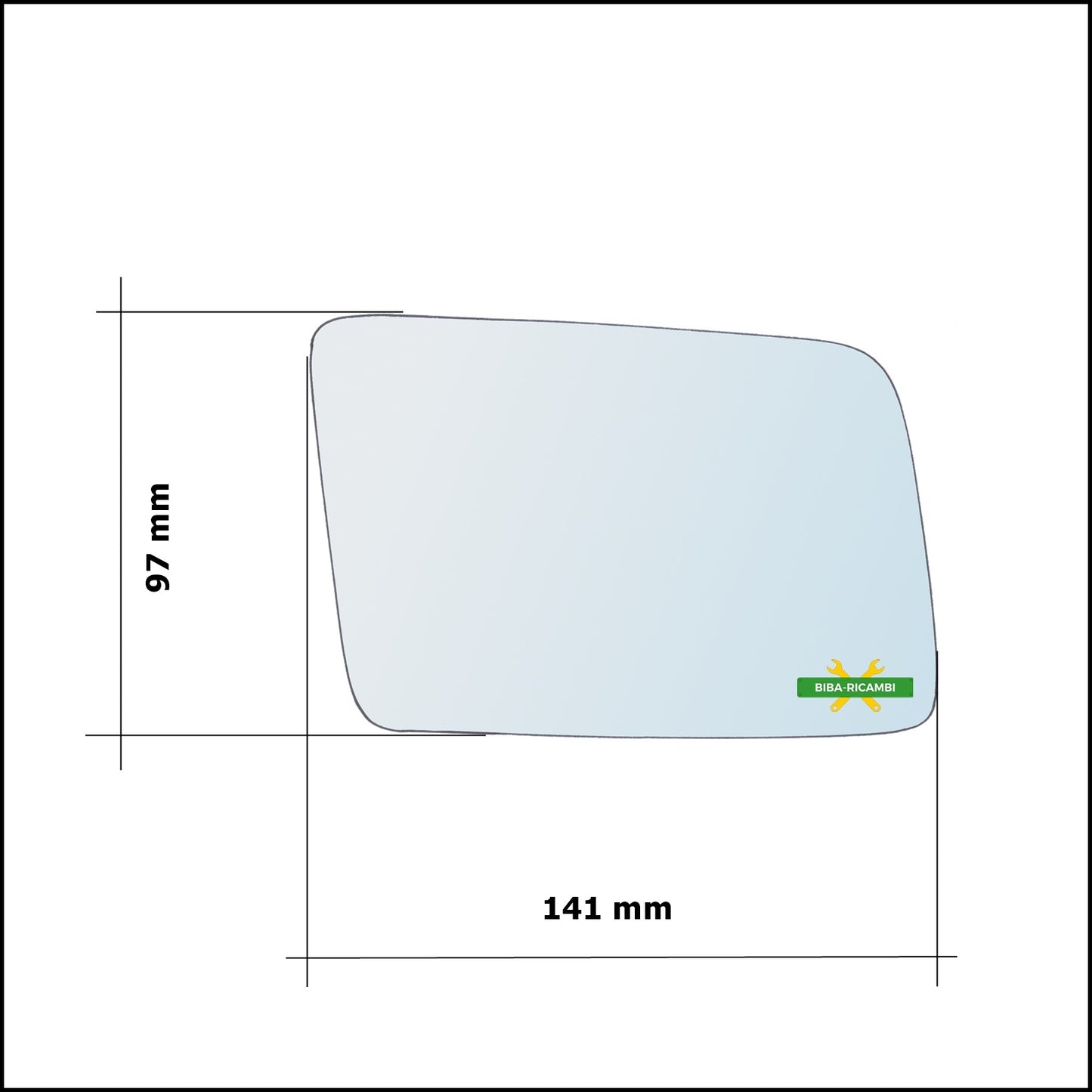 Vetro Specchio Retrovisore Cromato Asferico Lato Sx-Guidatore Per Opel Corsa A (S83) dal 1982-1993