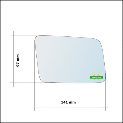 Vetro Specchio Retrovisore Cromato Asferico Lato Sx-Guidatore Per Opel Corsa A (S83) dal 1982-1993