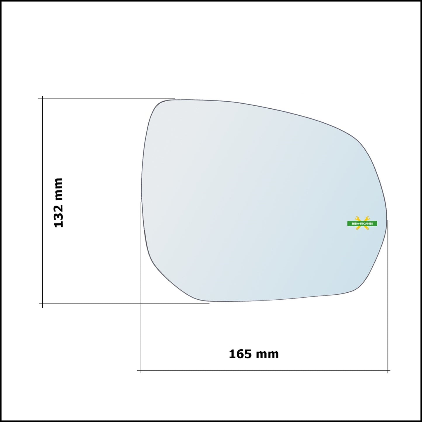 Vetro Specchio Retrovisore Cromato Lato Dx-Passeggero Per Citroen C3 Picasso dal 2009&gt;