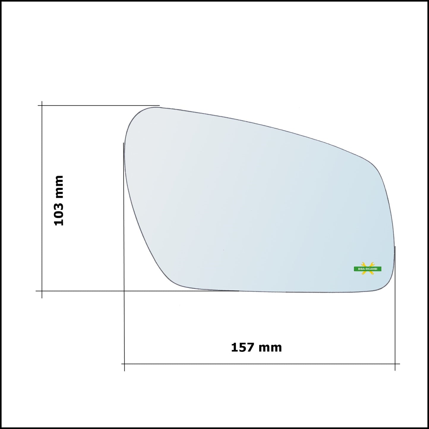 Vetro Specchio Retrovisore Cromato Asferico Lato Sx-Guidatore Per Ford Focus II (DA) solo dal 2004-2006